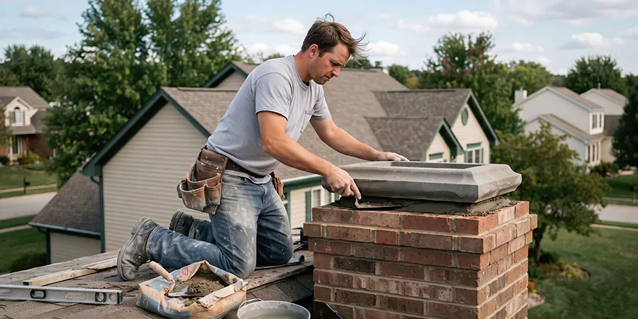 Stone Chimney Crown Installation San Marcos