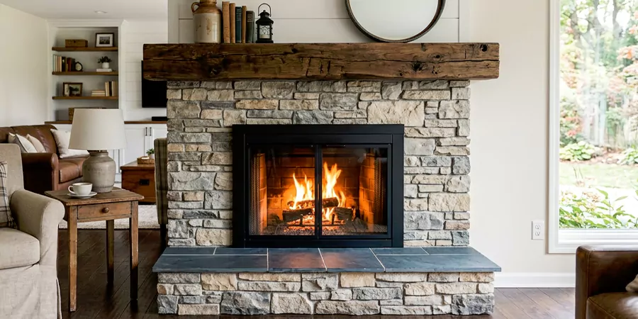 Modern and Farmhouse Fireplace Makeover San Marcos