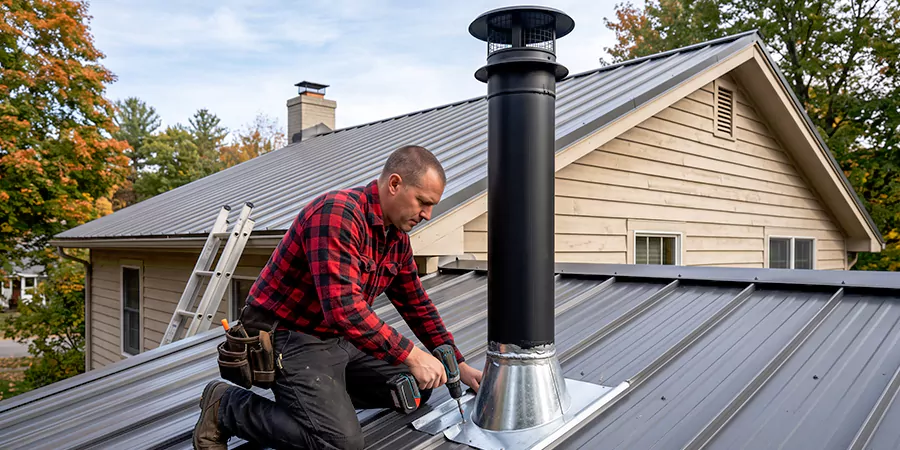Stove Pipe Through Metal Wall or Roof San Marcos